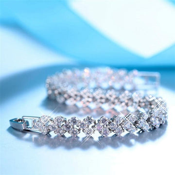 *NEW* Ideal Gifts - Luxury AAA+ Cubic Zirconia Diamonds Rose Gold Tennis Bracelet - The Jewellery Supermarket